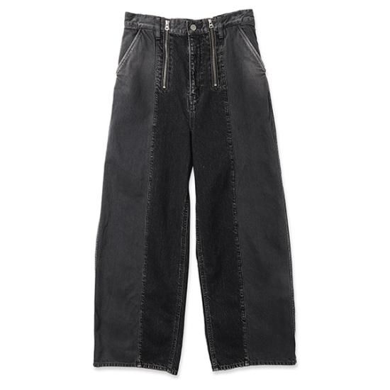 【送料無料】JieDa ジエダ Jie-23W-PT01-A SWITCHING ZIP DENIM PANTS BLACK デニムパンツ メンズ  レディース - katarino