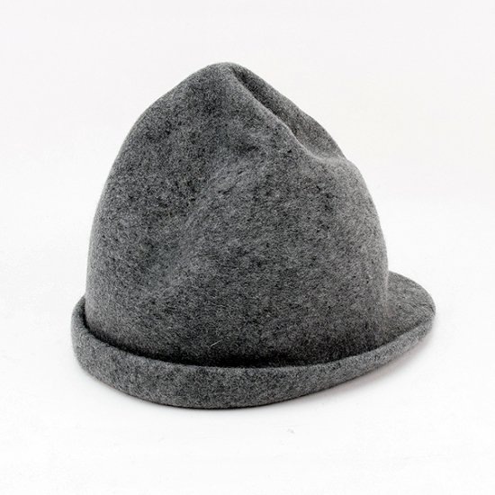 KAMILAVKA カミラフカ crumpled hat mix charcoal - katarino