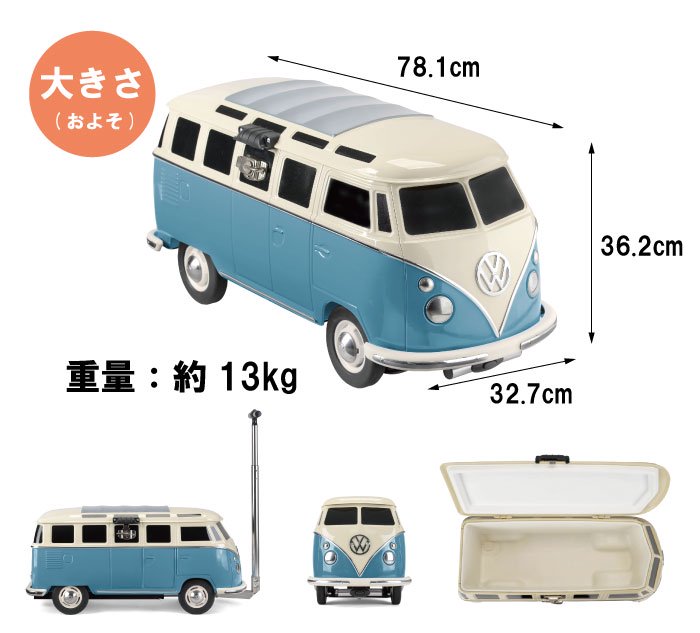 クーラーボックス VW T1バス レッド ブルー・レッド