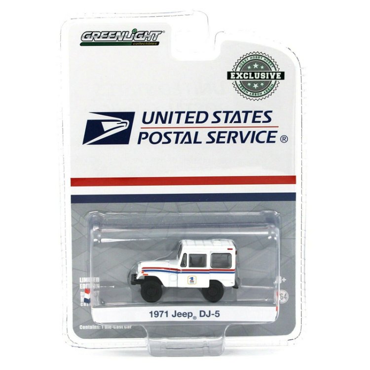 ミニカー GREENLIGHT 1/64スケール 1971 Jeep DJ-5 UNITED STATES POSTAL SERVICE