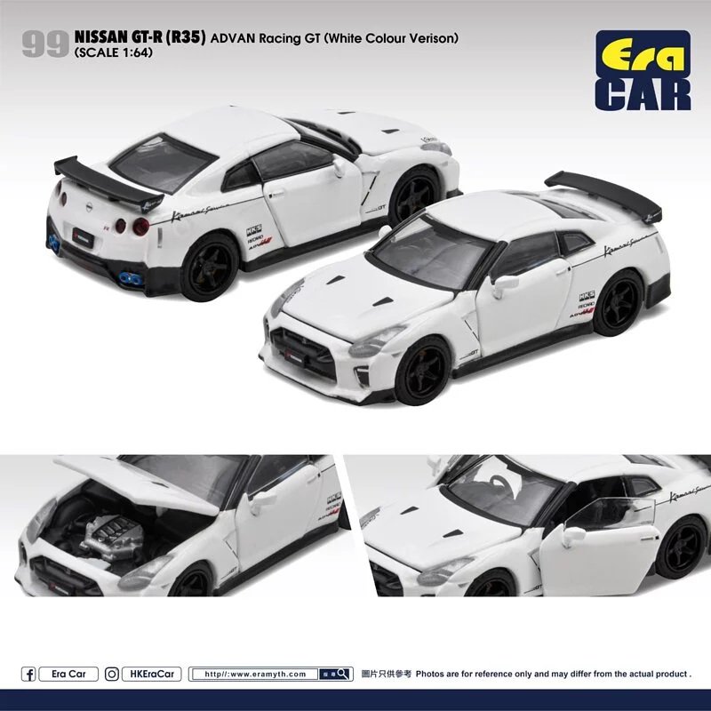 ミニカー 1/64スケール EraCar 日産 GT-R ADVAN Racing GT (White 