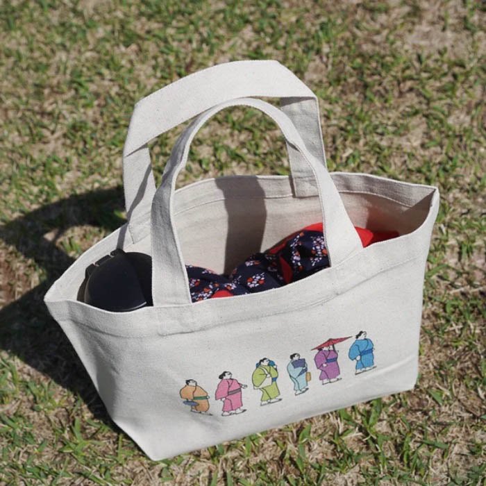 花籠や 場所入りミニトートバッグ MINI-TOTE-YUKATA ナチュラル - CAMSHOP.JP キャムショップ