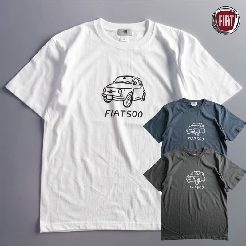 8月中旬頃入荷予定】Tシャツ 2023FT01-52 FIAT フィアット 500 綿100