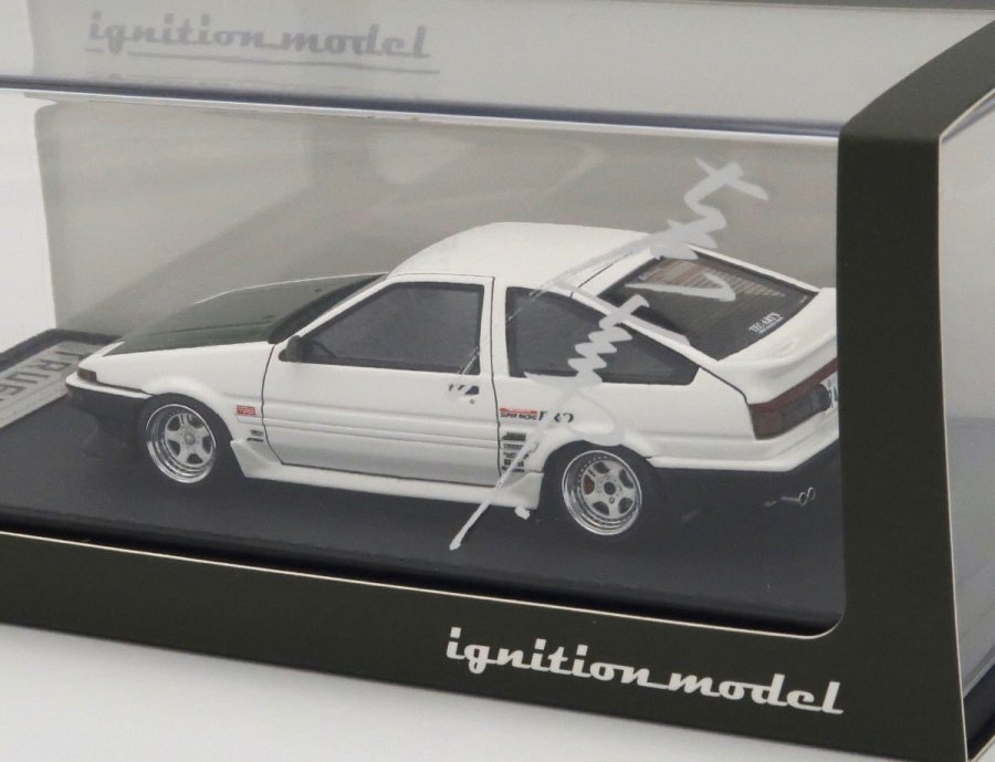 ミニカー 1/43スケール ignition model (イグニッションモデル) レジンカー トヨタ スプリンター トレノ (AE86) 3ドア  TKストリート ホワイト/ドリドリメッシュ15インチ - CAMSHOP.JP キャムショップ