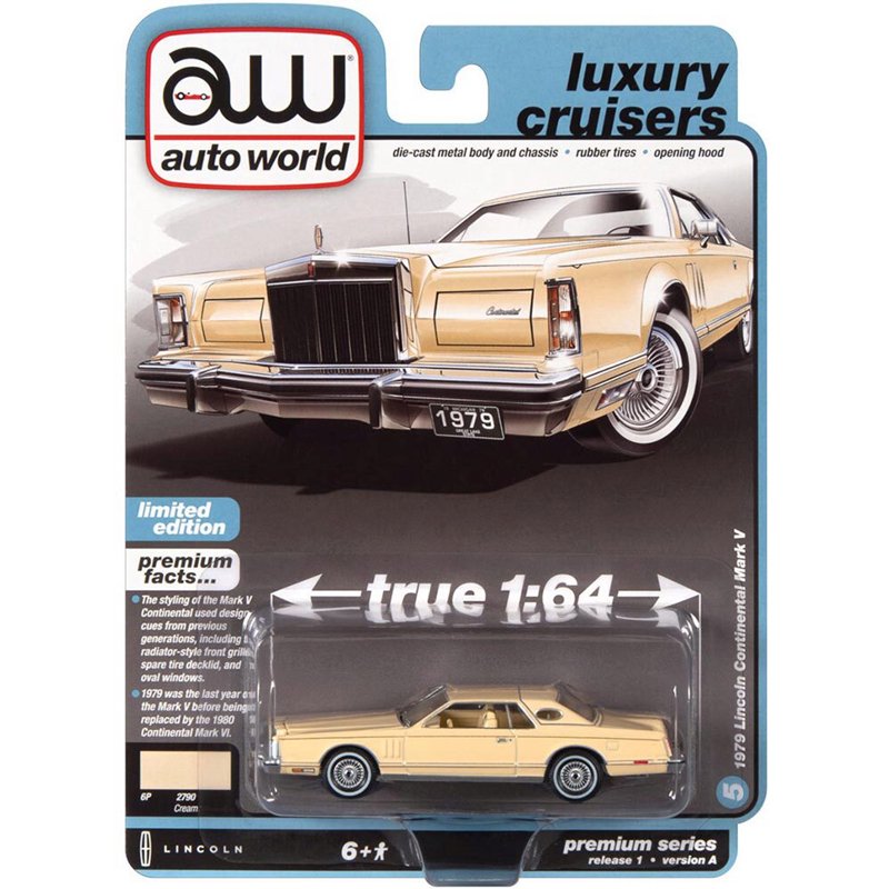 ミニカー 1/64スケール Auto World 1979 Lincoln Continental Mark V - Cream -  CAMSHOP.JP キャムショップ