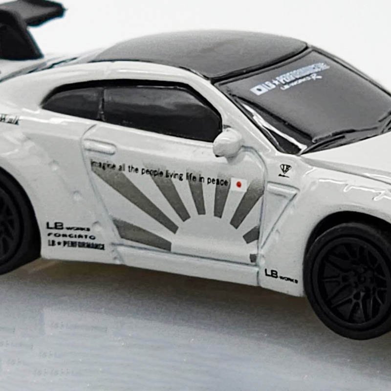 ミニカー 1/87スケール 日産 NISSAN GT-R R35 type 1.5 (グレー) LB-WORKS LIBERTY WALK  リバティーウォーク プルバックミニカー リバティウォーク LBWK