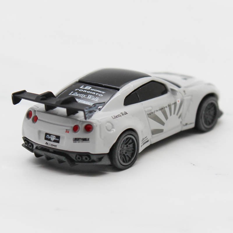 ミニカー 1/87スケール 日産 NISSAN GT-R R35 type 1.5 (グレー) LB-WORKS LIBERTY WALK  リバティーウォーク プルバックミニカー リバティウォーク LBWK