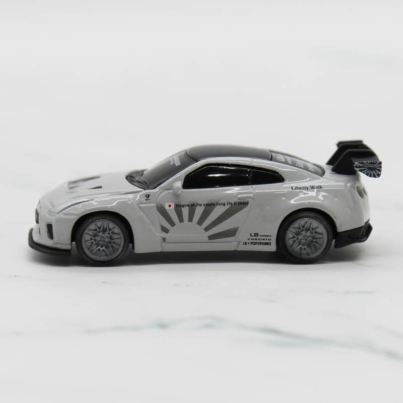 ミニカー 1/87スケール 日産 NISSAN GT-R R35 type 1.5 (グレー) LB-WORKS LIBERTY WALK  リバティーウォーク プルバックミニカー リバティウォーク LBWK