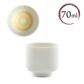 日本製 ぐい呑み 白 渦金 単品 60ml（GUINOMI-GOLD）