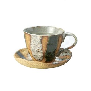 コーヒー碗皿 160cc 木村二色流し十草珈琲碗皿 用と美（M1369）