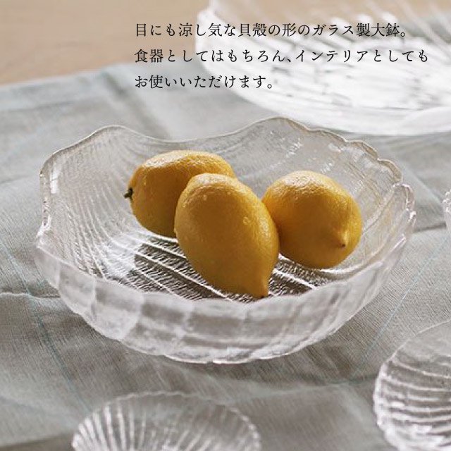 大鉢 2枚セット 23cm シェル 廣田硝子 貝殻 盛皿（3450） | ANNON