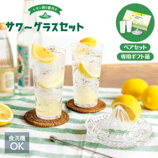 レモン絞り器付きサワーグラスセット 専用箱付 東洋佐々木ガラス（G103-H107）