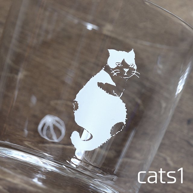 木村硝子店 cats 全3種 ロックグラス 300ml（17627・17628・17629