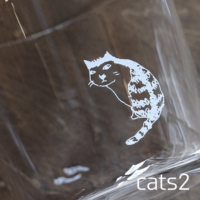 木村硝子店 cats 全3種 ロックグラス 300ml（17627・17628・17629