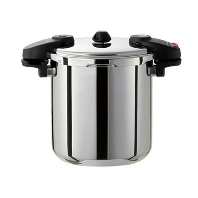 アルミ業務用圧力鍋 第2安全装置付 50l 蒸し器付き