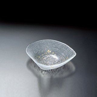  吉谷硝子 江戸硝子金彩淡雪 蛤珍味皿 6個セット（YO-200）