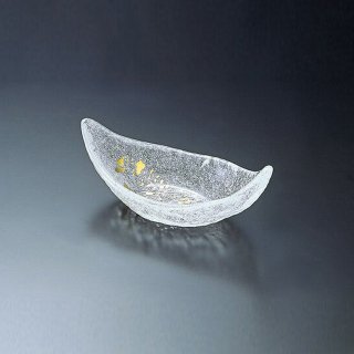  舟型豆鉢 6個 江戸硝子 金彩淡雪 吉谷硝子（YO-205）