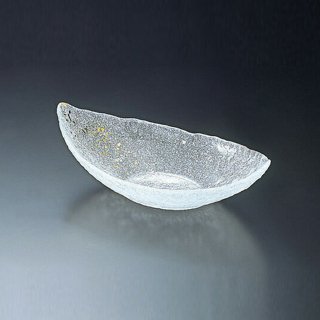  舟型小鉢 6個 江戸硝子 金彩淡雪 吉谷硝子（YO-206）