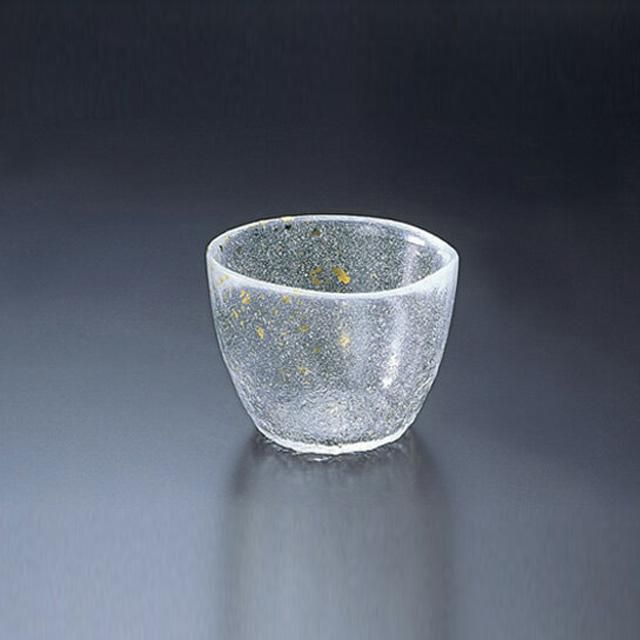 菓子鉢セット 江戸硝子 金彩淡雪 化粧箱入 吉谷硝子（YO-5550