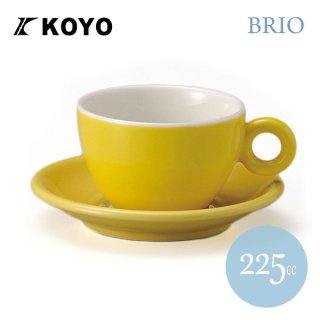  KOYO ブリオ カプチーノ カップ＆ソーサー イエロー 6客セット 225ml（12865051/12865055）