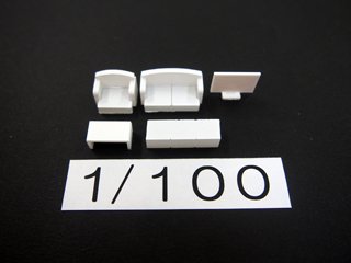 1/100　リビング家具（白）５点セット