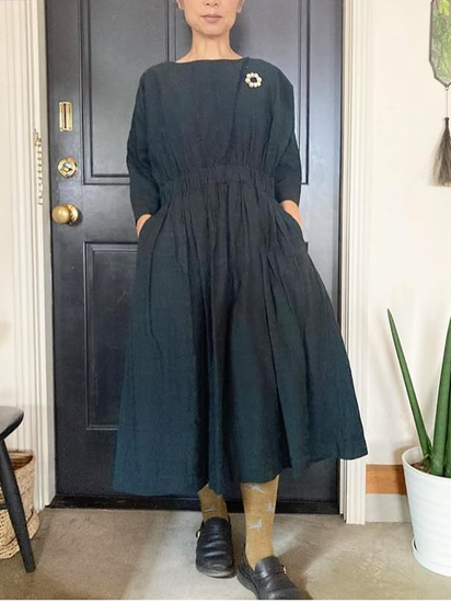 ヤンマ産業会津木綿Xラインワンピース / 生活雑貨pedlar ヤンマ産業会津木綿Xラインワンピース / 生活雑貨pedlar