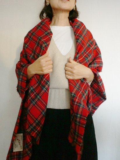 R&D.M.Co-(オールドマンズテーラー)WOOL TARTAN CHECK BLANKET(ROYAL)/ 生活雑貨pedlar