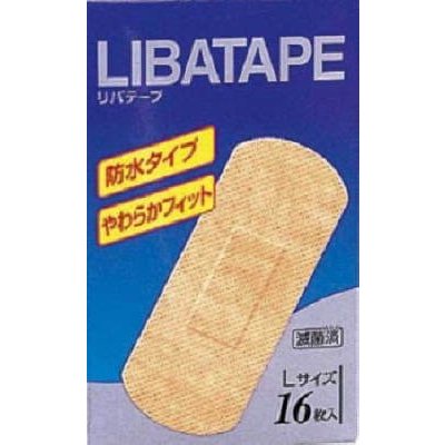 リバテープ　防水やわらかフィット　L　16枚入　3×7.2cm（パッド部1.3×2.5cm）