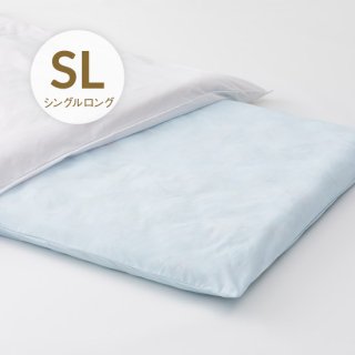 ポリ/綿敷布団カバー　シングルロング　日本製　サックス