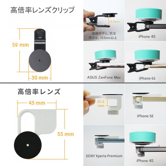 Aidmics Biotechnologyスマホ顕微鏡 μHandy Basic & 高倍率レンズ