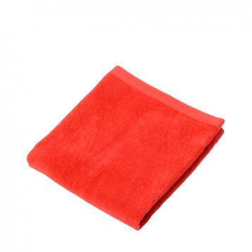 今治タオル- 赤いシャーリングウォッシュタオル（名入れ刺繍可能） ｜丸山タオル オフィシャルWEBショップ