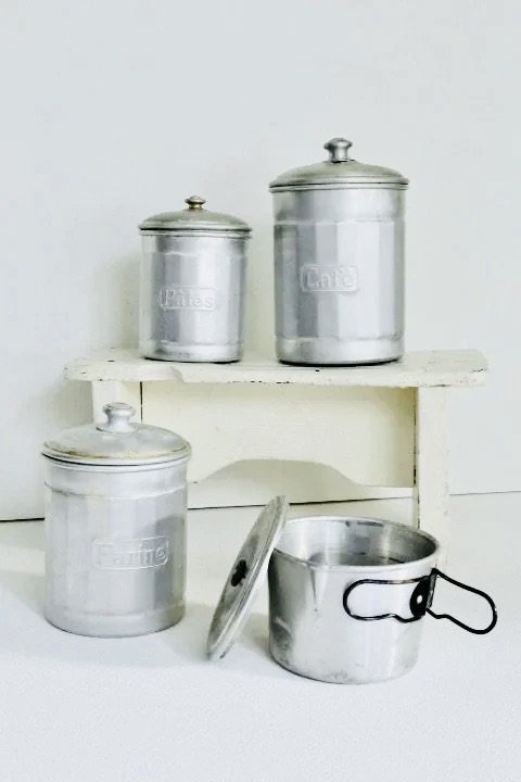 Vintage Aluminum Canister 182697628