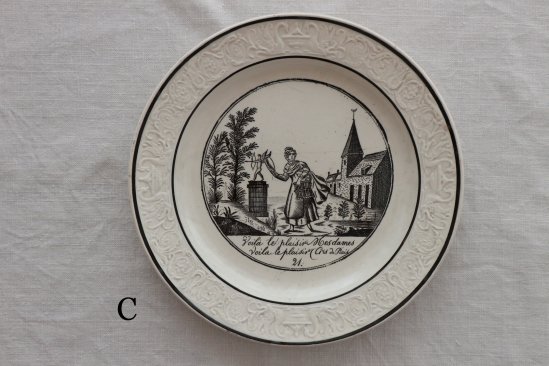 グリザイユのお皿(fe029-04)C｜フランスアンティーク