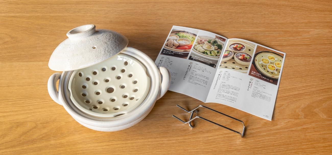【新品】有田焼 刷毛目 21.7㎝　陶板土鍋 （蒸し物、焼物用）平兵衛窯 土鍋 有田焼 刷毛目 7寸 陶板土鍋 21cm（蒸し物用）平兵衛窯 土鍋