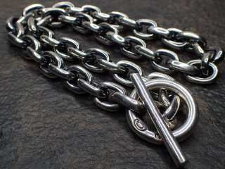 Small Oval Chain Links & T-bar Necklace [N-188] Classic T-Bar
