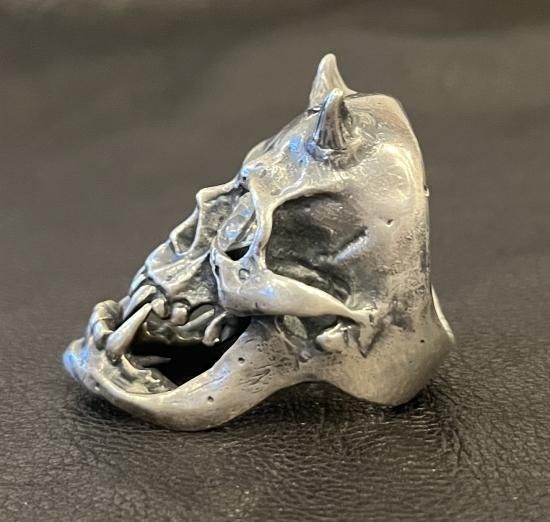 Zaza Large Devil Skull With Diamond Eye Ring [ZR-40