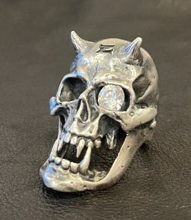 Zaza Large Devil Skull With Diamond Eye Ring [ZR-40]