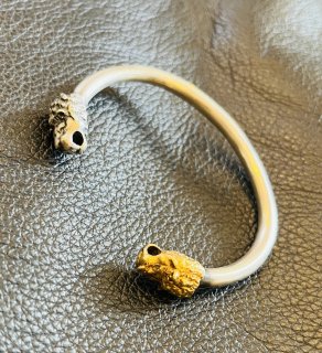 Pure Gold Wrap Lion Round Wire Bangle (4.5mm) [BG-78]

