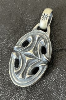 Both Side Sculpted Oval With H.W.O Pendant [P-320]
