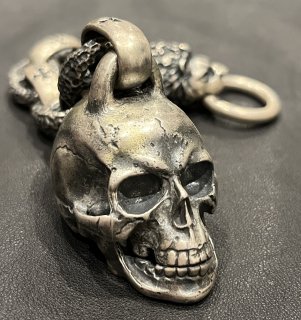 Large Skull With H.W.O & Chiseled Anchor Links With 1lion Head Wallet Hanger [WH-09]