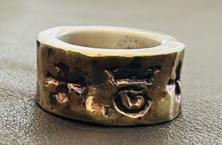 Wide G&Crown Gothic Cigar Band Ring [R-79] ゴールドサダー