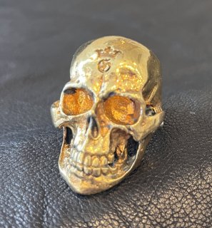 Pure Gold Wrap Large Skull Ring with Jaw 2nd generation [R-165]
