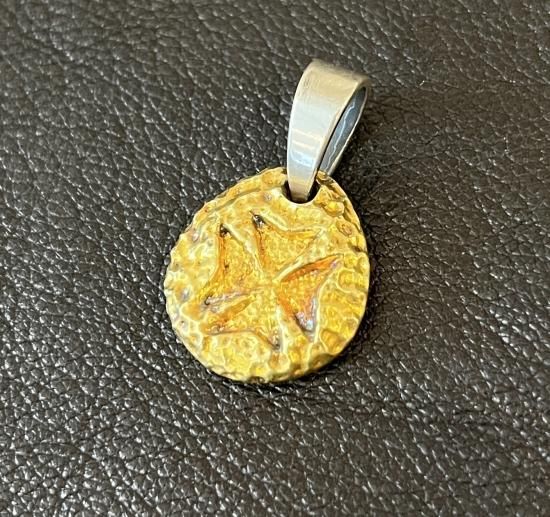 Pure Gold Wrap 1/16 Maltese Cross Blob Pendant [P-351