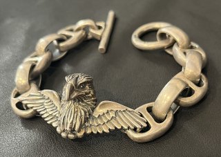 Eagle With Wing With H.W.O & Anchor Links Bracelet [B-235]