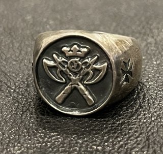 Battle-Ax Round Stamp Ring [R-62]