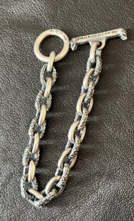 Small Oval &Textured Small Oval Chain Links Bracelet [B-248]