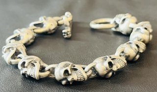 Half 9Skull Links Bracelet [B-147]