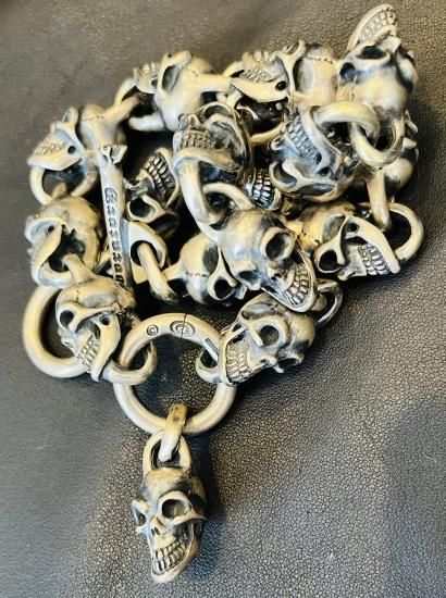 Single Skull With All Skull Links Necklace [N-181