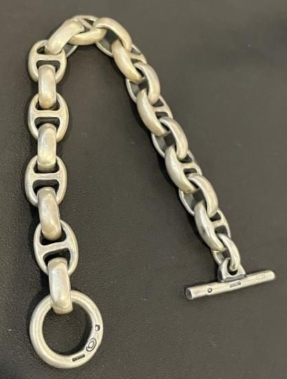 Half Smooth H.W.O & Smooth Anchor Links Bracelet [B-258