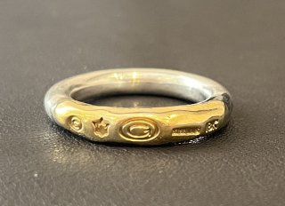 18k Gold Mountain Solder Trident & G-Stamp On O-Ring [R-200]